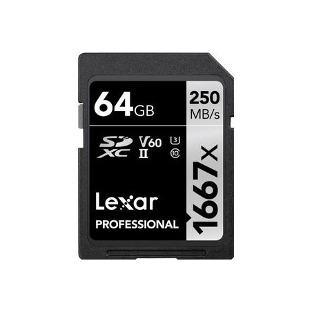 Lexar Professional SDXC UHS-II Memory Card 64GB - Ultra Fast 250MB/s, Reliable Storage for Professionals